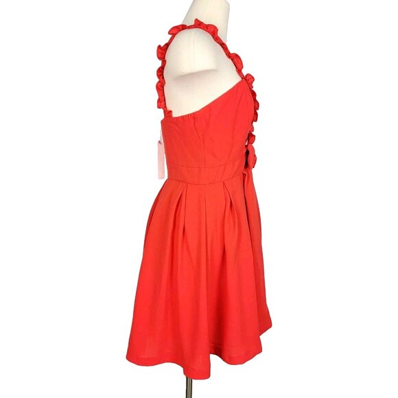 Minuet Organza Mini Dress Juniors Large Red Ruffle Dainty Coquette Flowy Evening - Picture 8 of 12